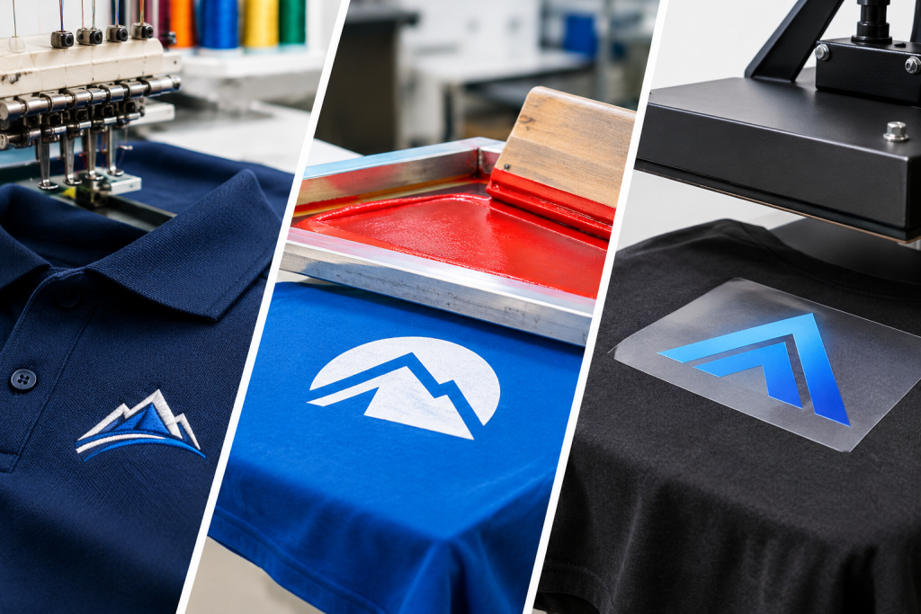 embroidery screen printing and heat transfer